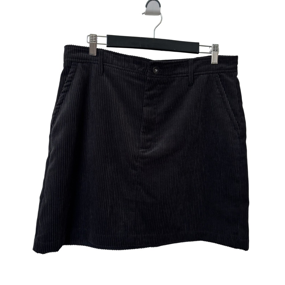 Banana Republic Black Corduroy Mini Skirt Womens 12 Classic Minimalist 90s Y2K